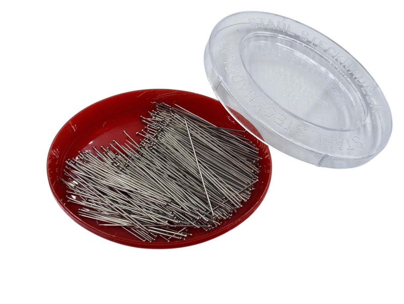 Булавки металлические 34 мм, пластиковая коробка (арт.13136)